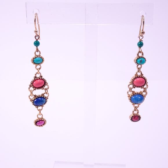 Neiman Marcus Majestic Cabochon Candy Color Drop Earrings NWT 115 - Picture 1 of 5